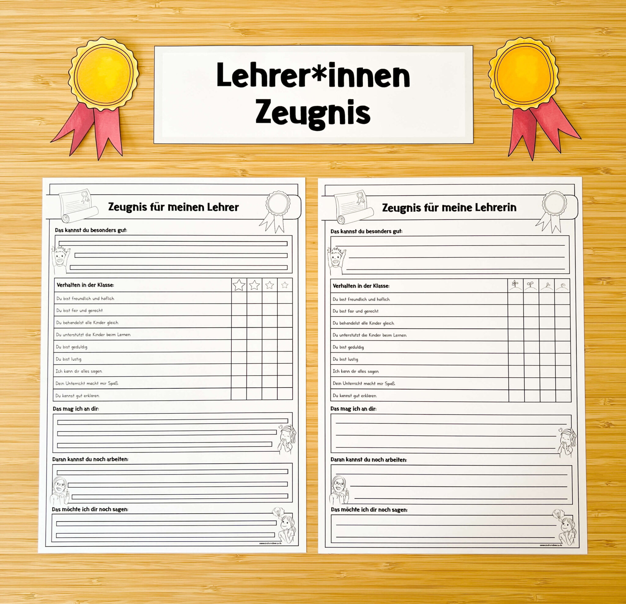 Lehrer innen Zeugnis Materialwiese