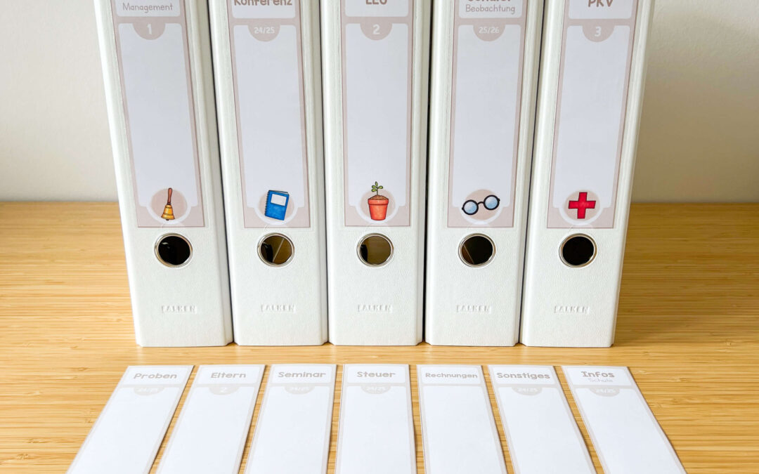 Ordnerrücken für die Grundschule