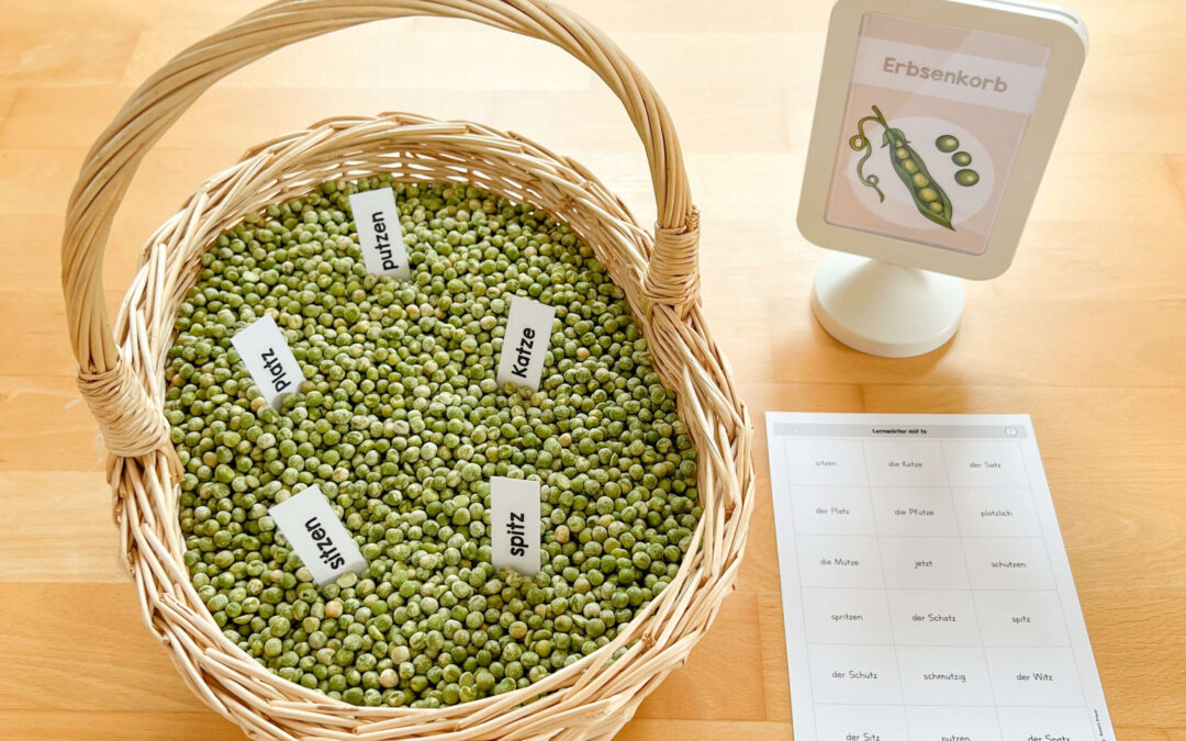 Lernwörterstation: Erbsenkorb