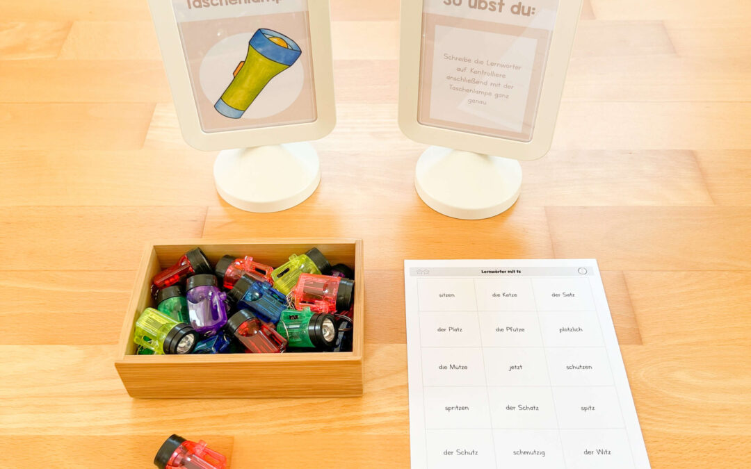 Lernwörterstation: Taschenlampen