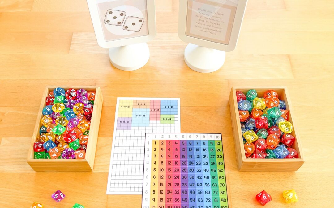 Einmaleins-Station: Zehnerwürfel