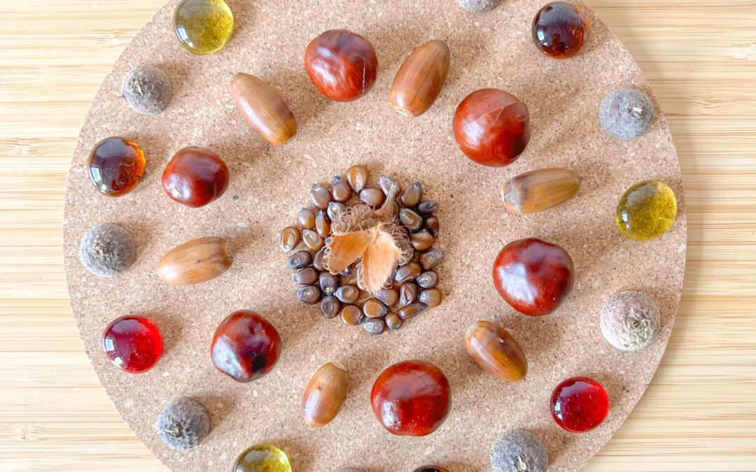 Herbstmandalas aus Naturmaterialien